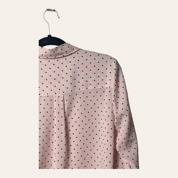 1130. Talbots BUTTON UP TOP POLKA DOTS PATTERN PINK/BLACK IN COLOR SIZE SMALL‎ - Picture 7 of 9